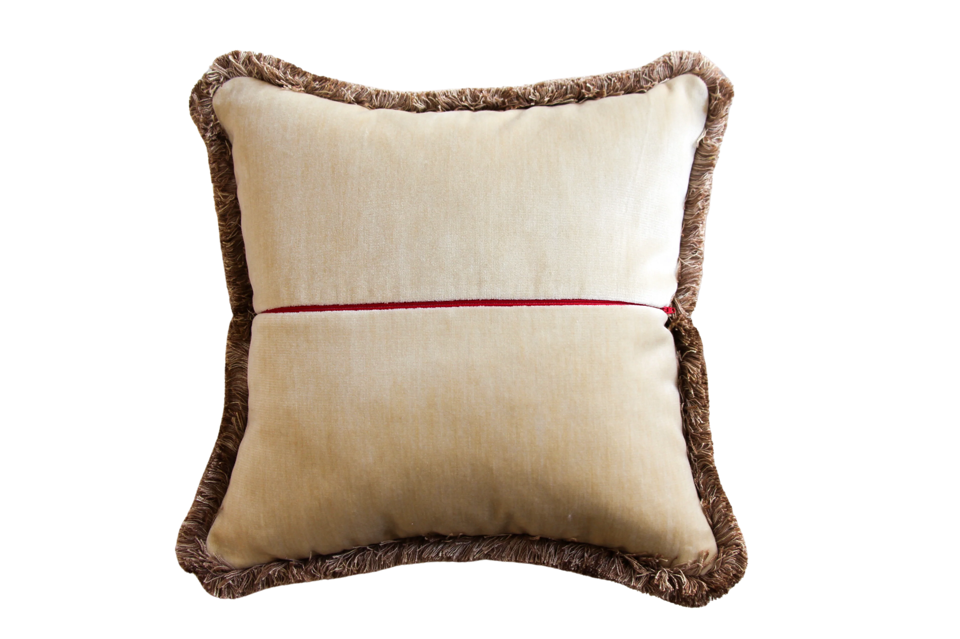 Beige Cream Velvet with Brown Fringe - Image 2