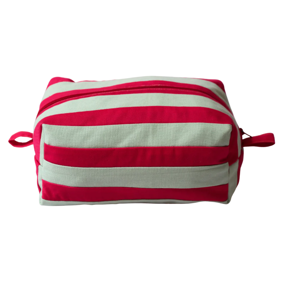 Raspberry and Mint Green Stripes Pochette